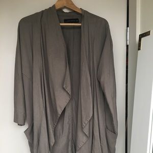 Zara olive gray loose coat M
